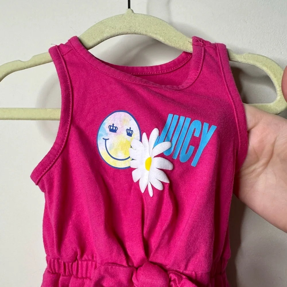 JUICY by Juicy Couture Pink Flower Baby Girls Dress 12 Months